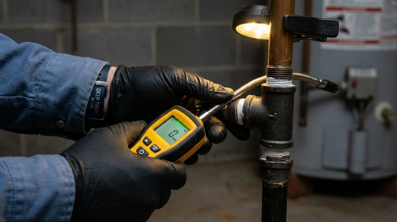 Gas leak detection with electronic sniffer by Johns Plumbing LLC in Hermosa Beach
