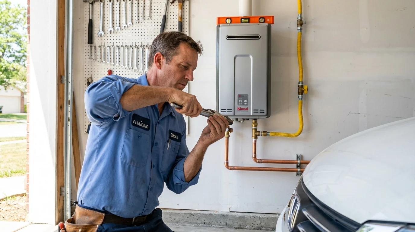 Tankless water heater installation by a Johns Plumbing LLC plumber in Hermosa Beach